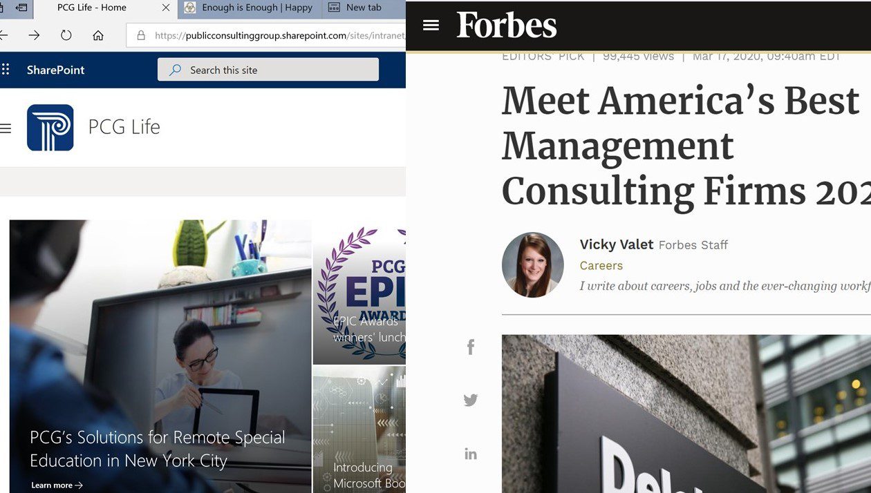 A forbes article and an image of a person